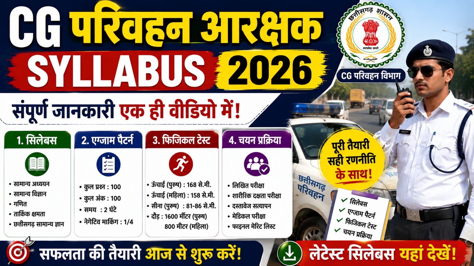 CG Parivahan Aarakshak Syllabus 2026