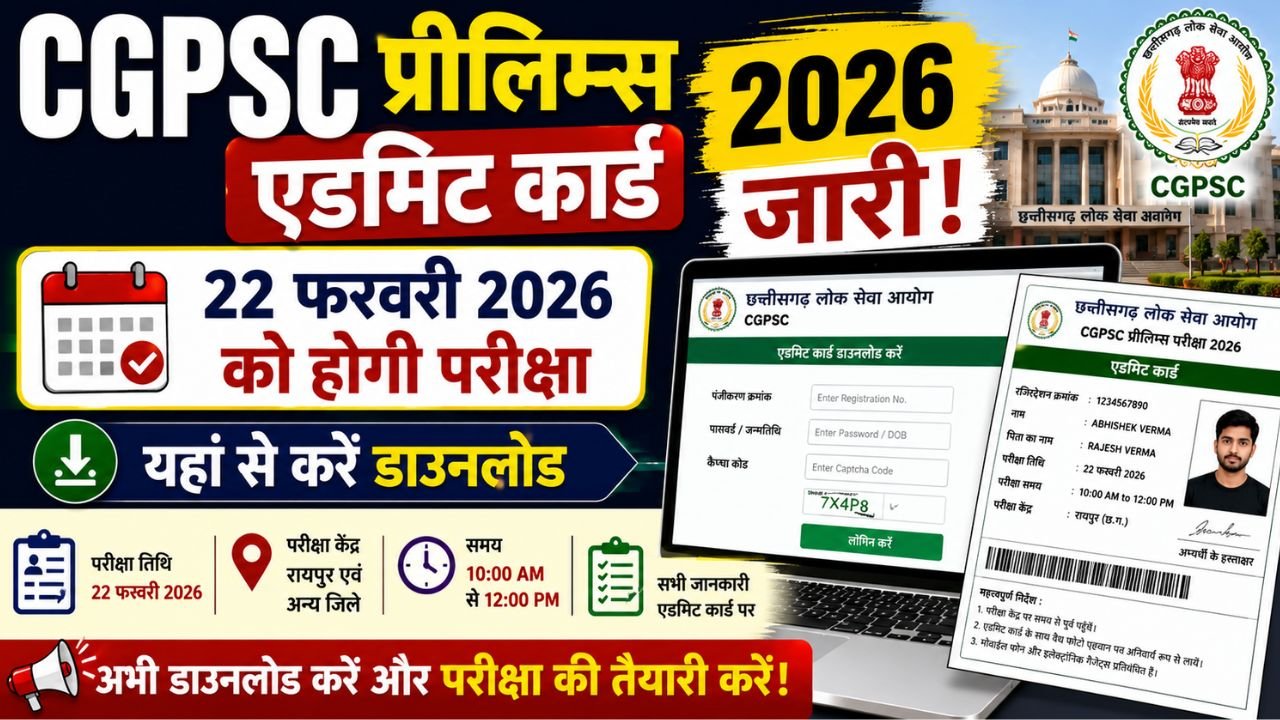 CGPSC Prelims Admit Card 2026
