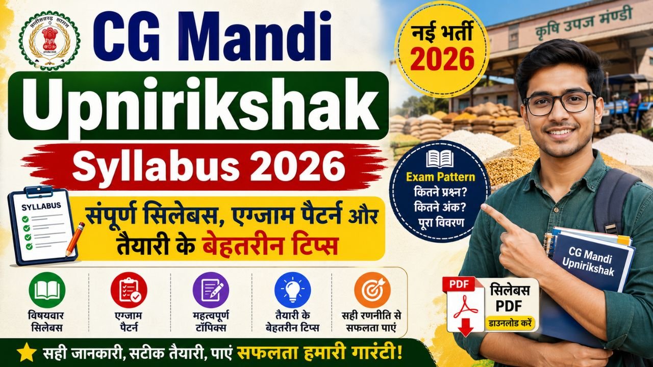 CG Mandi Upnirikshak Syllabus 2026
