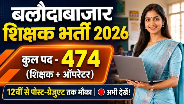 Balodabazar Teacher Vacancy 2026