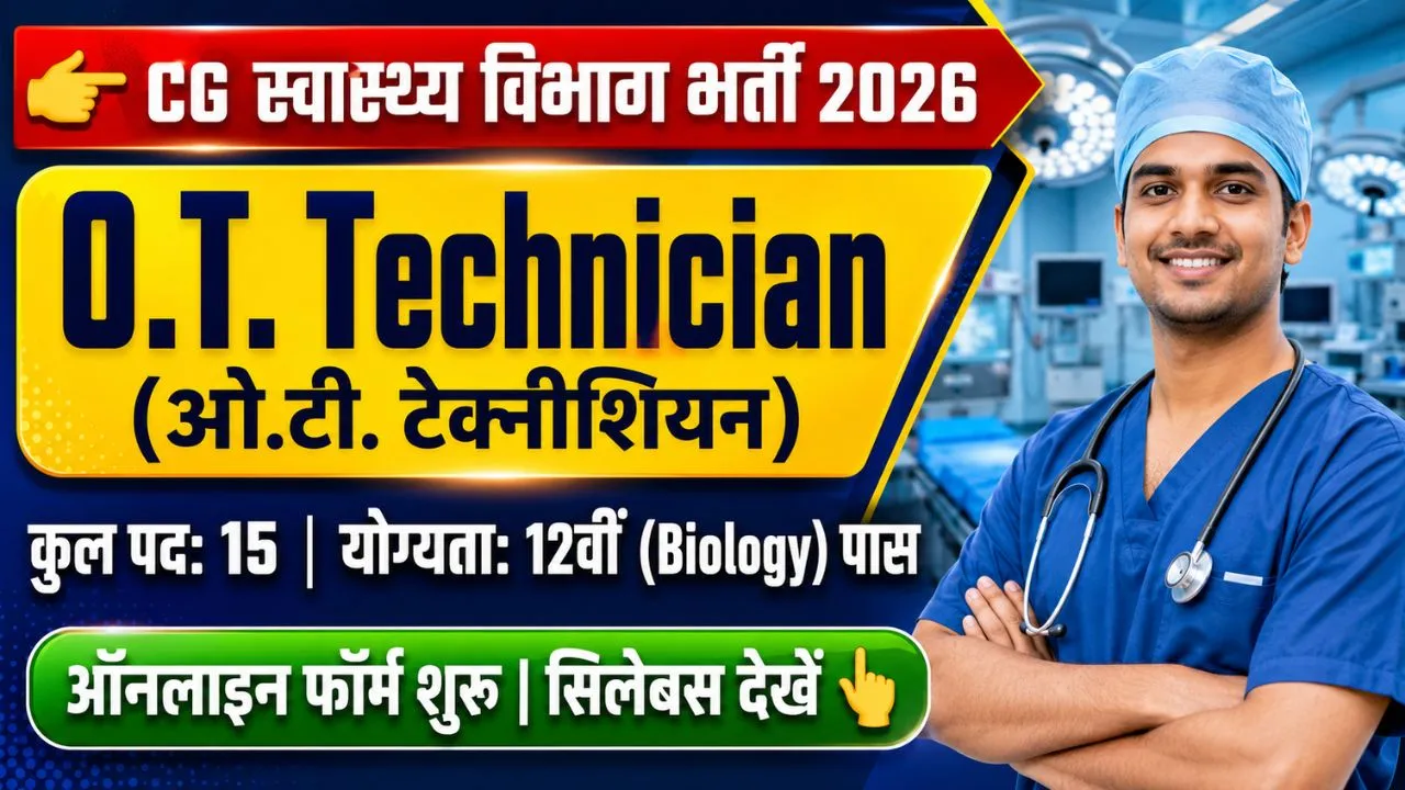 CG Vyapam OT Technician Recruitment 2026