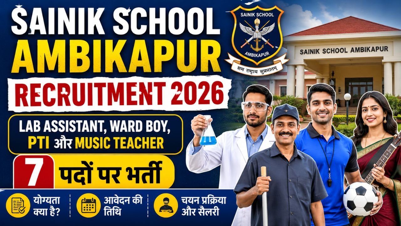 Sainik School Ambikapur Recruitment 2026